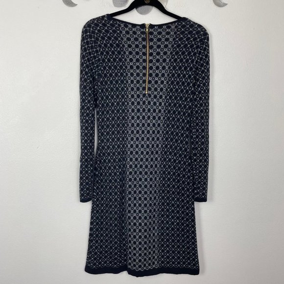Cynthia Rowley Woman's Sz S Gray and Black Geometric Print Sweater Dress Winter - Picture 7 of 7